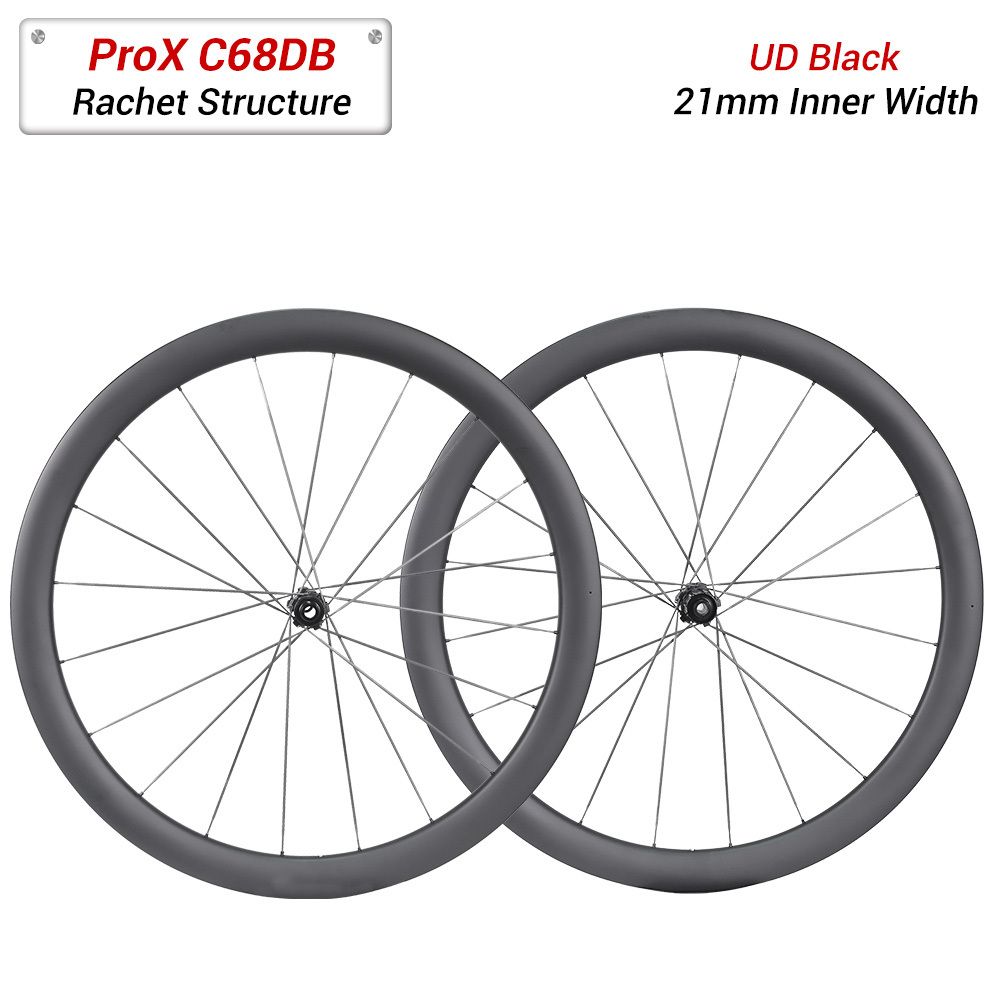 ProX C68DB Ultra Light Carbon Wheels | Full Carbon Spoke Disc Brake Wheels 21mm Inner Width