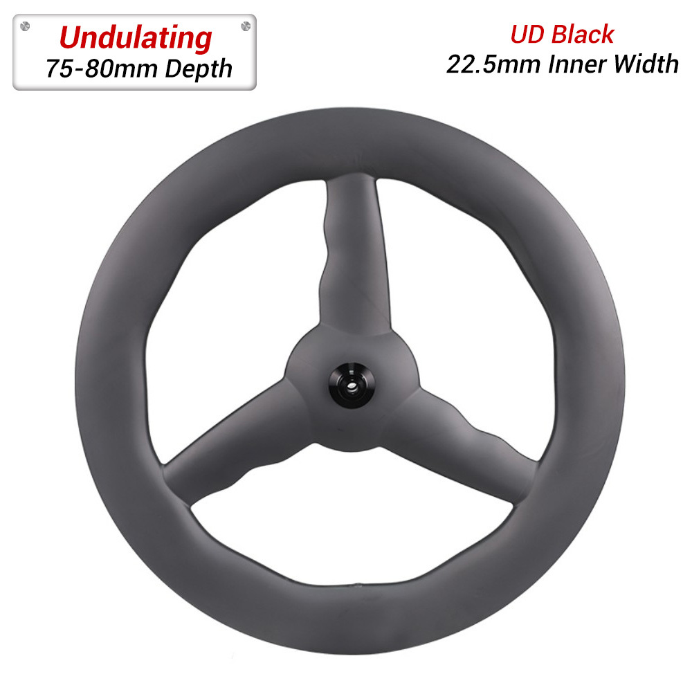 ProX Tri-Spoke 700C Undulating Wavy 3-Spoke Carbon Wheels