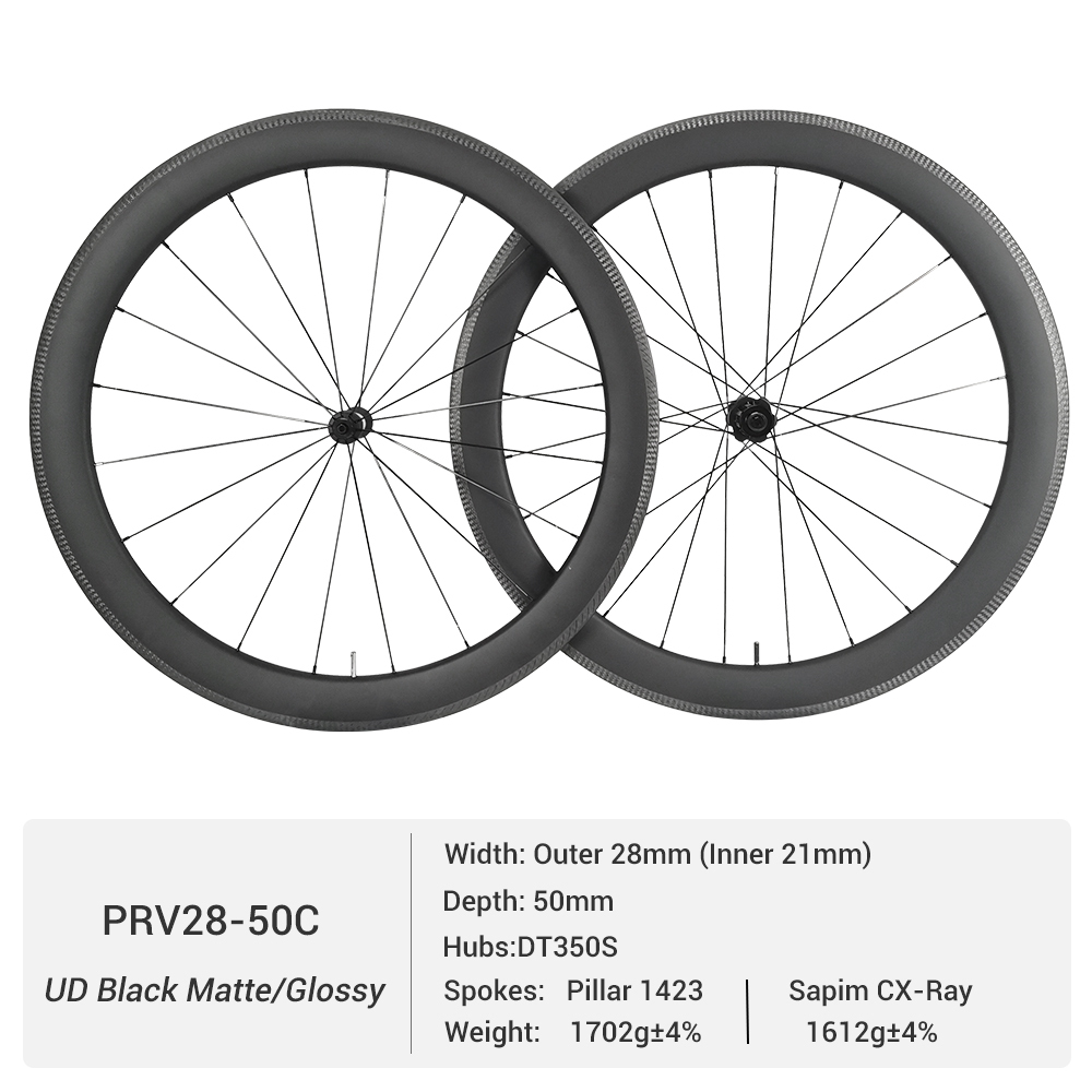 ProX DT350 Carbon Road Wheelset | Rim Brake Upper Mid-range Reliable Carbon Wheels For Training