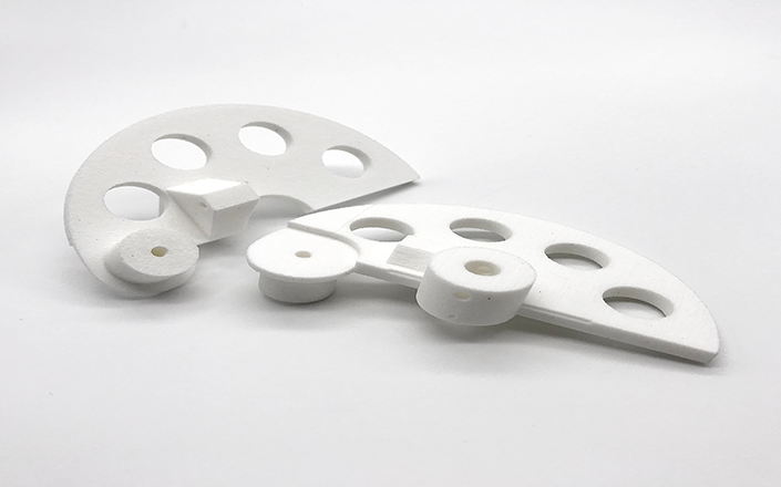 White SLS material sample for PA12 and TPU reading