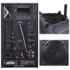Bluetooth wireless 12 inch usb trolley speaker with wheels