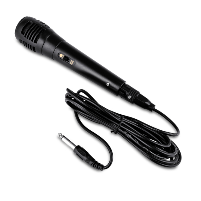 3.5mm extension cable with microphone metal material karaoke black handheld cord microphone