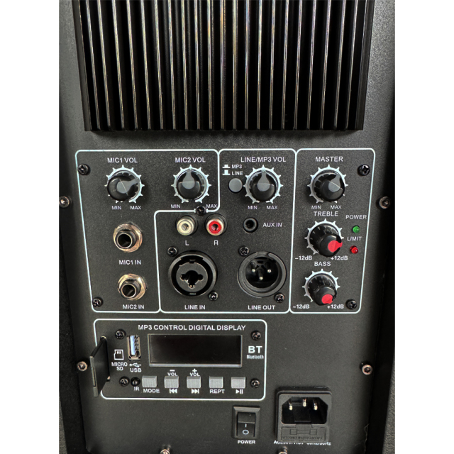 Longwind bluetooth 500W powered 15 dj build-in battery plastic active sound speakers