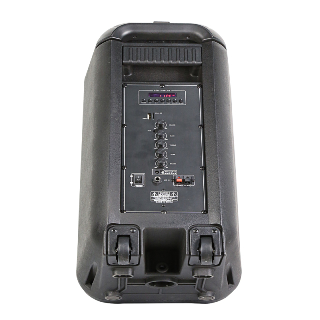 8 inch active pa speaker system plastic trolley stage rechargeable battery speaker for outdoors with wheels