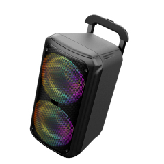 8 inch active pa speaker system plastic trolley stage rechargeable battery speaker for outdoors with wheels