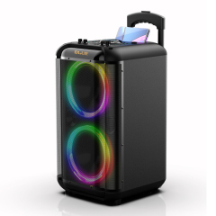 Dual 8 inch 10 inch wooden trolley dj music system speaker