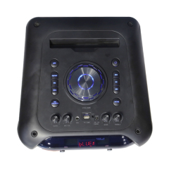 Dual 8 inch 10 inch wooden trolley dj music system speaker