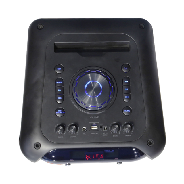 Dual 8 inch 10 inch wooden trolley dj music system speaker