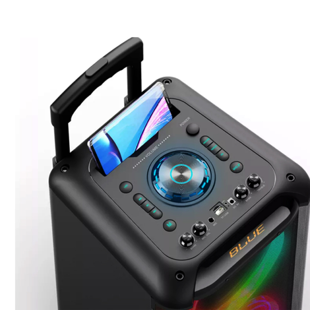 Dual 8 inch 10 inch wooden trolley dj music system speaker