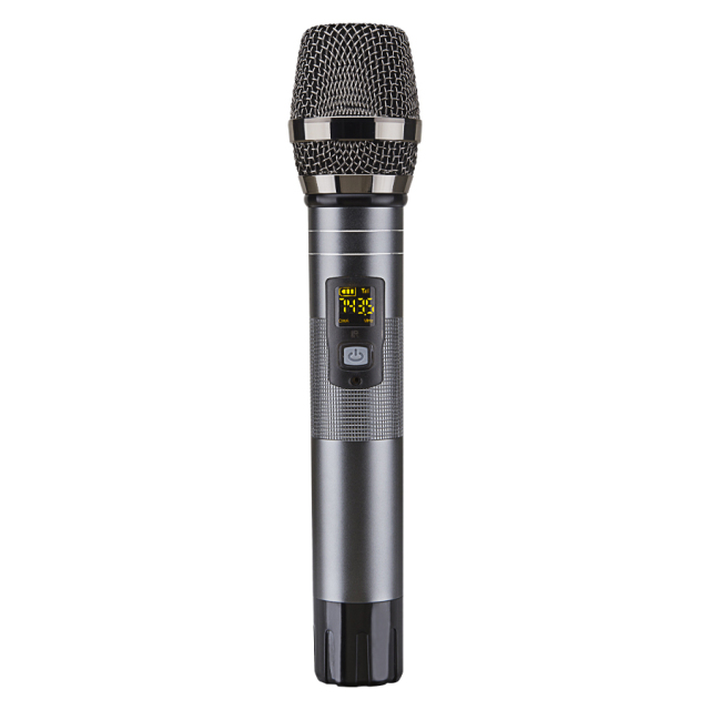 Dual channel high quality handheld wireless microphone with 6.3mm adapter