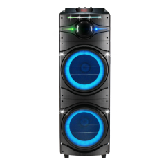 Dual 12 Inch Big Bass Wireless Bluetooth Party Speaker with Guitar Input