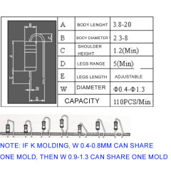 MM00023 507 Model Bulk Belt Packing Resistor Cutting Forming Machine Automatic Diode Axial Lead Cutting Forming Machine F Molding