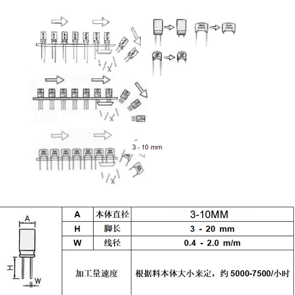 MM00037 HSF-201A Automatic Loose Radial Capacitor Lead Cutting Machine Capacitance/LED Shear Pin Machine