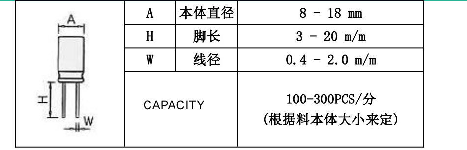 MM00040/MM00041/MM00042 3-10mm/5-10mm/8-18mm HSF-206A Automatic Loose Radial Capacitor Lead Cutting Machine Big Capacitance Pin Machine Cutter