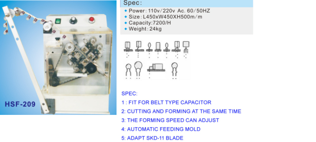 MM00033 209 Model Automatic Belt Type Radial Capacitor Lead Cutting Machine Cylindrical Capacitor Shaping Machine