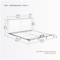 Master bedroom home leather bed Iron wrought stainless steel floating bed
