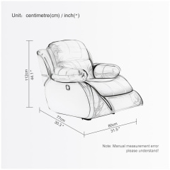 Contact surface cowhide fabric comfortable double mute motor electric leisure chair, small multi-functional sofa recliner for home