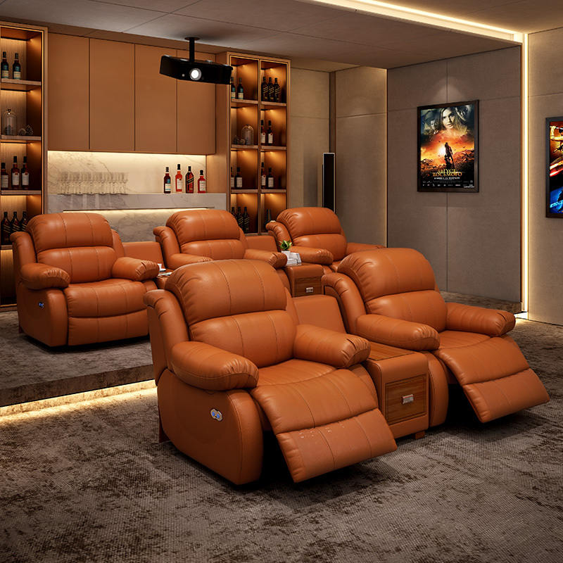 Contact surface cowhide fabric comfortable double mute motor electric leisure chair, small multi-functional sofa recliner for home