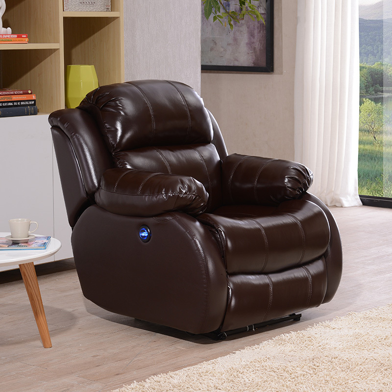 Contact surface cowhide fabric comfortable double mute motor electric leisure chair, small multi-functional sofa recliner for home