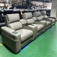 Chihu Custom electric home theater gray color recliner sofa luxury chair recliner seat with massage function and LED light