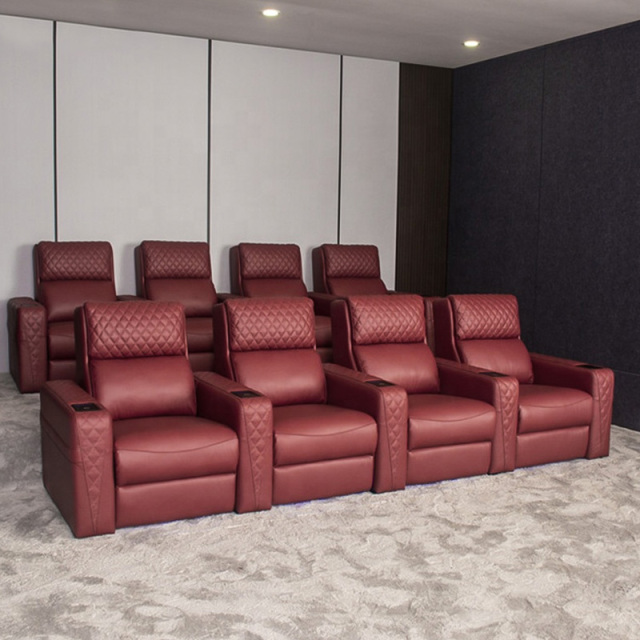 Chihu Custom electric home theater gray color recliner sofa luxury chair recliner seat with massage function and LED light