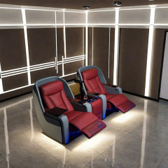 Popular Napa leather modified car seats luxury electric recliner cinema sofa  with massage function and LED light