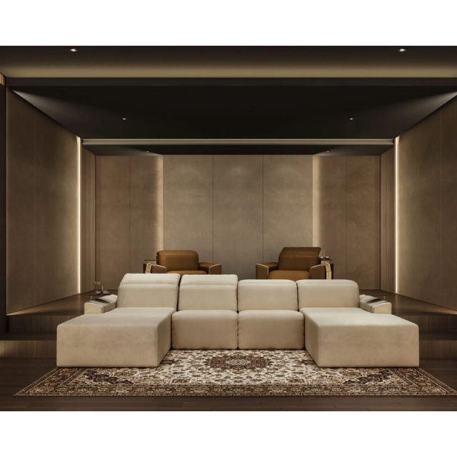 velvet fabric  living room U shape electric reclining sofa matt leather headrest electric recliner living room furniture sofa