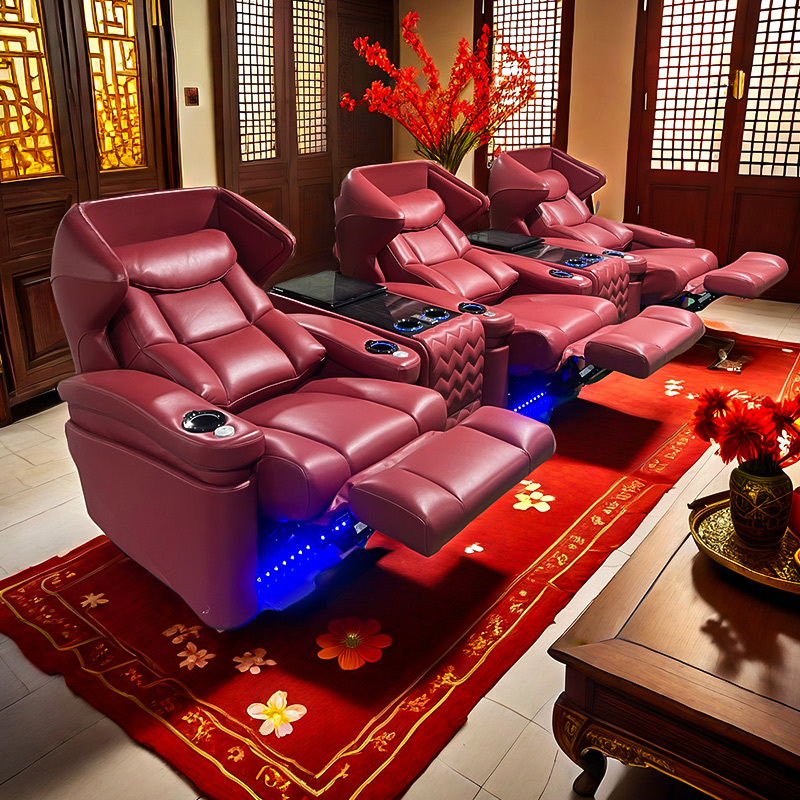 180 degree lie down 180 degree rotate cinema room luxury airplane toy mini 4g wireless wifi camera electric recliner sofa