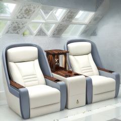 Popular Napa leather modified car seats luxury electric recliner cinema sofa  with massage function and LED light