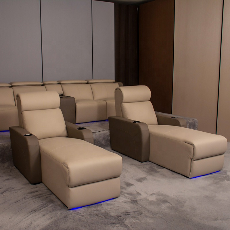 VIP home cinema sofa leather theater seats new model daybed electric recliner chair movie room seating modern private furniture