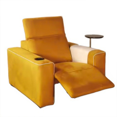 velvet fabric  living room U shape electric reclining sofa matt leather headrest electric recliner living room furniture sofa