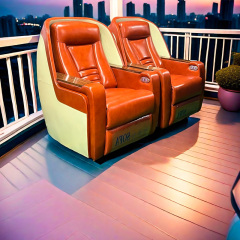 Popular Napa leather modified car seats luxury electric recliner cinema sofa  with massage function and LED light