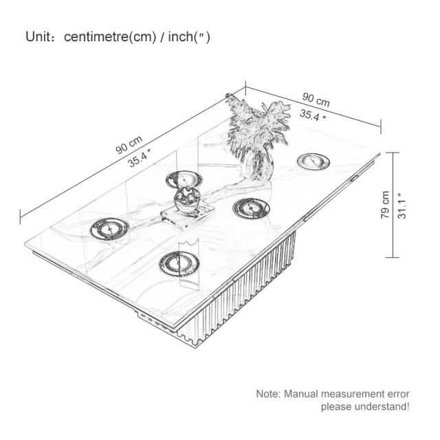 Marble rock plate smoke-free hot pot table induction cooker one hot pot restaurant barbecue table table and chair one pot commercial
