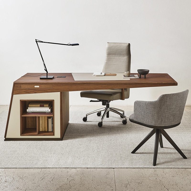 Italian minimalist desk light luxury high sense study home office workbench Designer hanging computer desk
