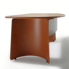 Designer large desk saddle leather creative light luxury simple modern high sense study table home desk