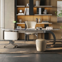 Light luxury stone desk modern simple high-end computer desk study home desk designer writing desk