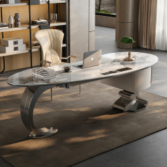 Light luxury stone desk modern simple high-end computer desk study home desk designer writing desk
