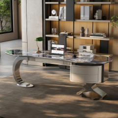 Light luxury stone desk modern simple high-end computer desk study home desk designer writing desk