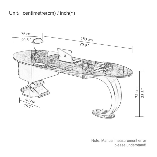 Light luxury stone desk modern simple high-end computer desk study home desk designer writing desk