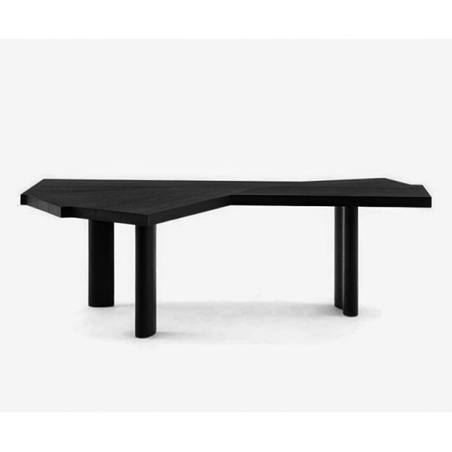Simple modern solid wood dining table living room home dining table workbench commercial office a table two chairs wabi-Sabi wind
