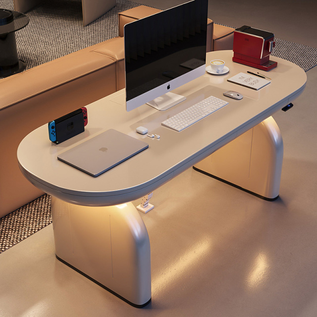 Italian electric lifting desk modern light luxury home boss desk abnormity high-end designer computer desk