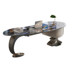 Light luxury stone desk modern simple high-end computer desk study home desk designer writing desk