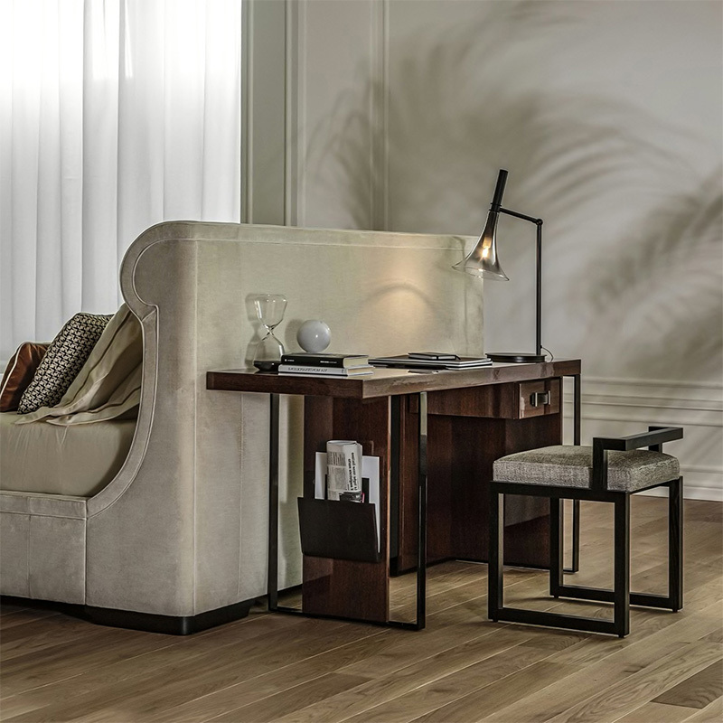 Italian minimalist black walnut desk study home office desk Designer bedroom computer desk workbench