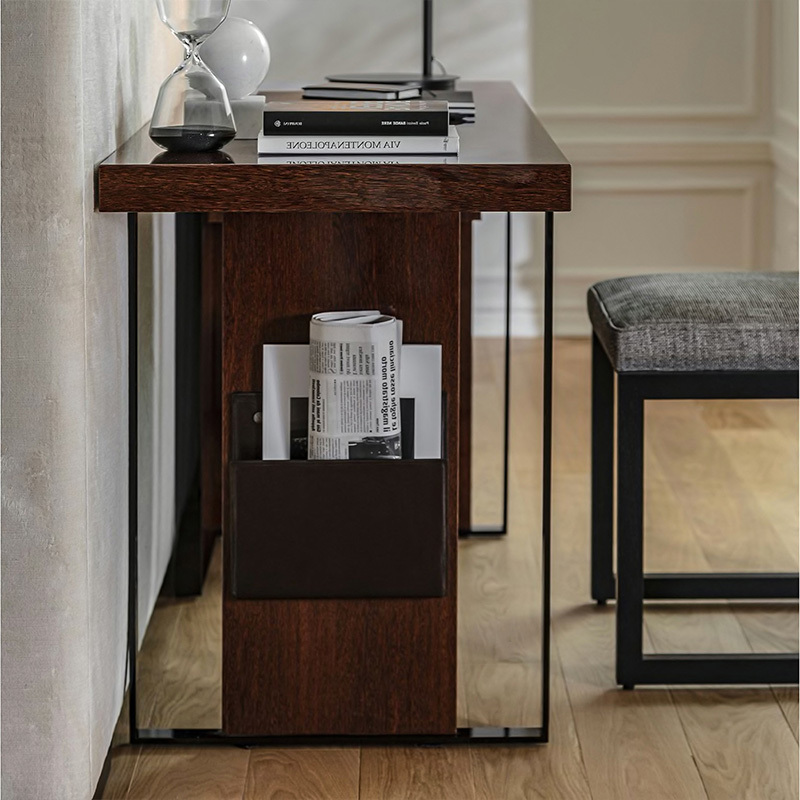 Italian minimalist black walnut desk study home office desk Designer bedroom computer desk workbench