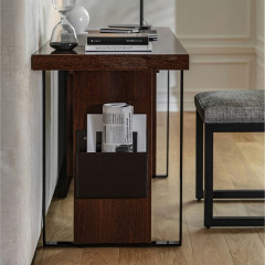 Italian minimalist black walnut desk study home office desk Designer bedroom computer desk workbench