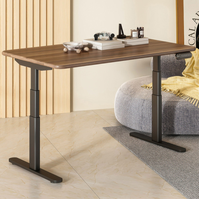 Intelligent electric lifting desk Black walnut solid wood bedroom study computer office desk learning desk minimal writing desk
