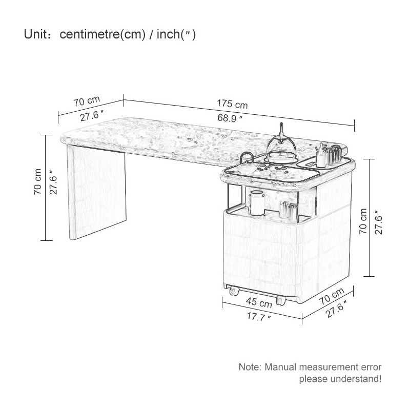Table tea table two in one desk integrated dual purpose tea table light luxury modern senior sense balcony tea table and chair combination
