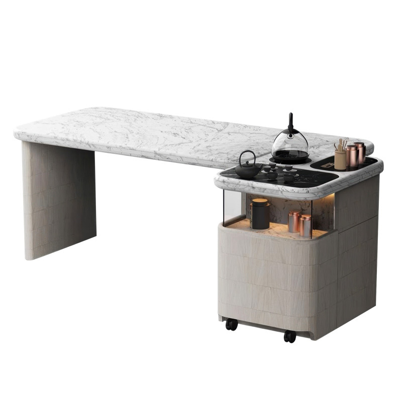 Table tea table two in one desk integrated dual purpose tea table light luxury modern senior sense balcony tea table and chair combination
