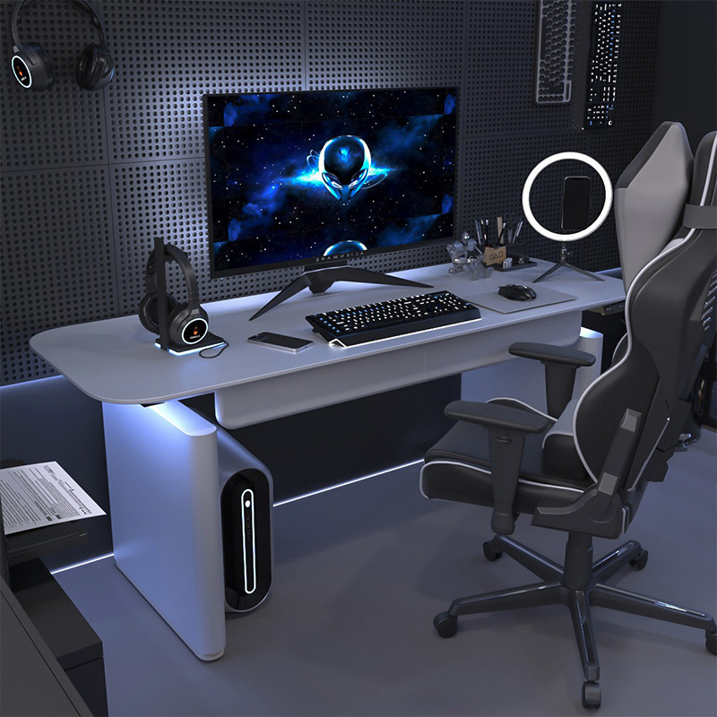 Multi-functional electric lifting desk students home light luxury modern large size bedroom double computer desk side by side