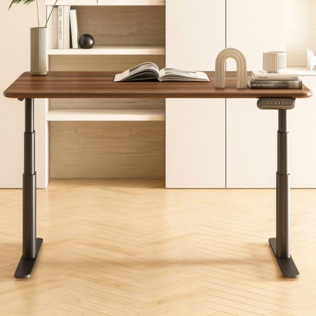 Intelligent electric lifting desk Black walnut solid wood bedroom study computer office desk learning desk minimal writing desk